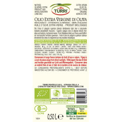 Organic Extra Virgin Olive Oil Turri 100% italian (6x0.50L Bottles)
