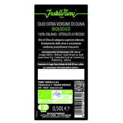 ORGANIC EXTRA VIRGIN OLIVE OIL FRATELLI TURRI 100% ITALIAN (6X0.50L BOTTLES)
