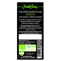 Organic Extra Virgin Olive Oil Fratelli Turri 100% italian (6x0.50L Bottles)