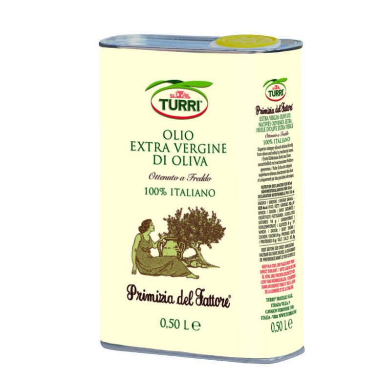 OLIO EXTRA VERGINE DI OLIVA 100% ITALIANO PRIMIZIA DEL FATTORE (1 LATTINA DA 0,50 L)